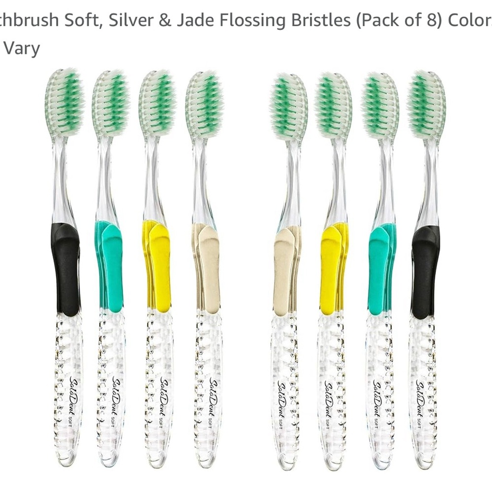 Silver and Jade Toothbrush Set